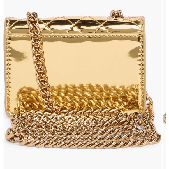 KURT GEIGER LONDON BRIXTON MICRO QUILTED GOLD NWT - Picture 2 of 6